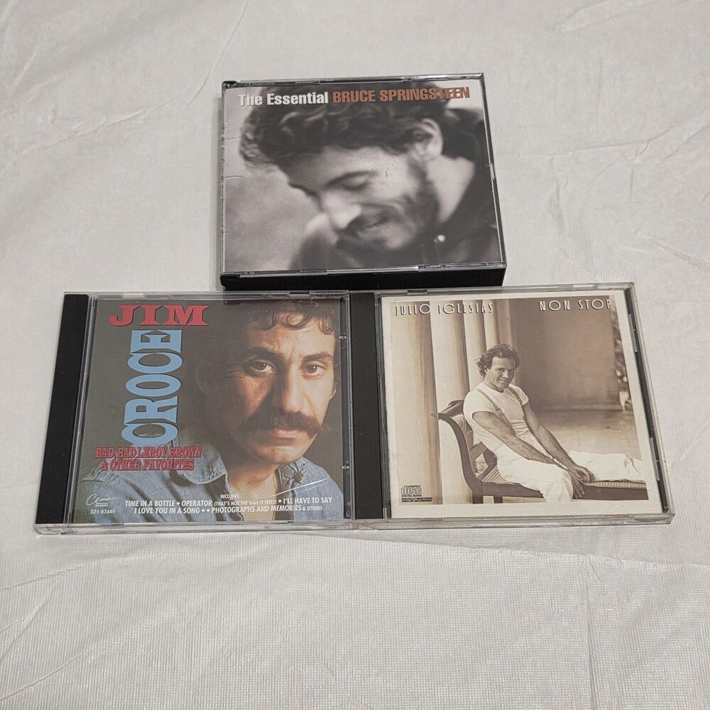 Bruce Springsteen, Jim Croce, Julio Iglasias Lot of 3 Cds
